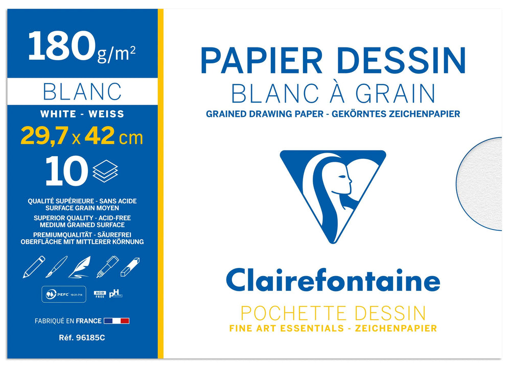 CLT Pochette Dessin à Grain A3 10F 180g