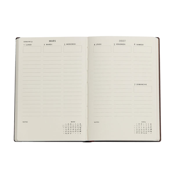 PBKS Agenda Mini Semainier Vertical Rigide