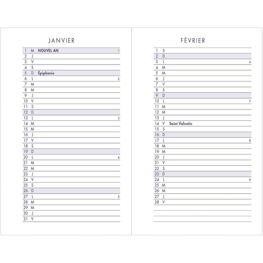 AGM Agenda Moderne 7x10,5 Simili Iguana 2Jours par Page-Agenda-Agenda Moderne-Papeterie du Dôme