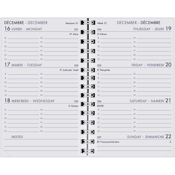 AGM Agenda Moderne Format 13 Pekari Cuir de Porc 124x80-Agenda-Agenda Moderne-Papeterie du Dôme