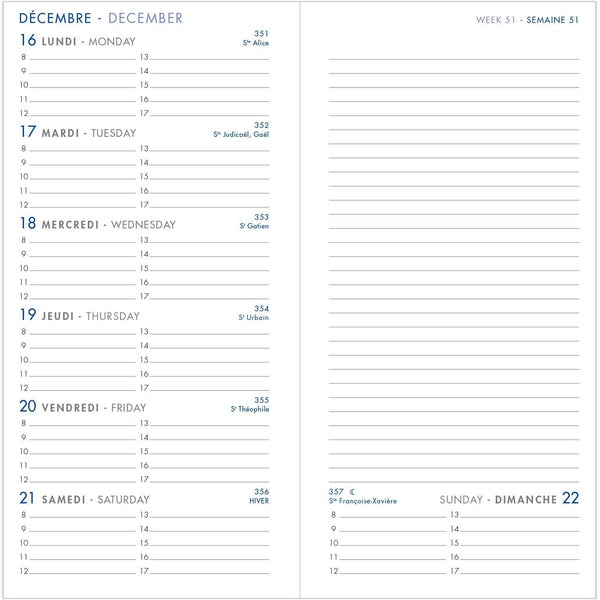 AGM Agenda Moderne Format 17 Pekari Cuir de Porc 180x90-Agenda-Agenda Moderne-Papeterie du Dôme