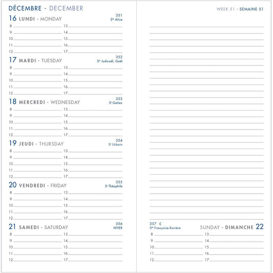 AGM Agenda Moderne Format 17 Pekari Cuir de Porc 180x90-Agenda-Agenda Moderne-Papeterie du Dôme