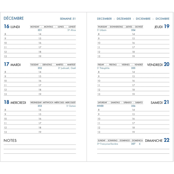 AGM Agenda Moderne Hebdoplan PVC 1 semaine sur 2 pages-Agenda-Agenda Moderne-Papeterie du Dôme
