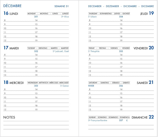 AGM Agenda Moderne Hebdoplan PVC 1 semaine sur 2 pages-Agenda-Agenda Moderne-Papeterie du Dôme
