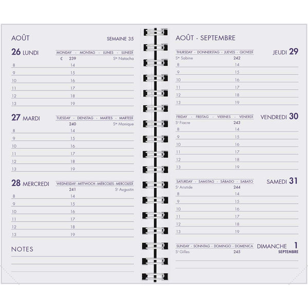AGM Agenda Moderne Hebdoplan Polypro SAD 1 semaine sur 2 pages 9x15-Agenda-Agenda Moderne-Papeterie du Dôme