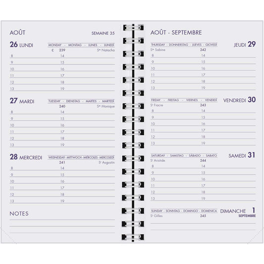 AGM Agenda Moderne Hebdoplan Polypro SAD 1 semaine sur 2 pages 9x15-Agenda-Agenda Moderne-Papeterie du Dôme