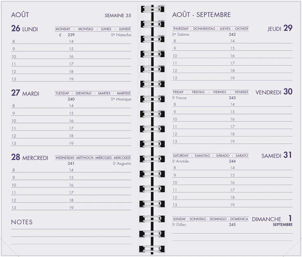 AGM Agenda Moderne Hebdoplan Polypro SAD 1 semaine sur 2 pages 9x15-Agenda-Agenda Moderne-Papeterie du Dôme