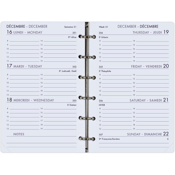 AGM Agenda Moderne Modulable Mini Organiseur Format 13 Pekari Cuir de Porc 124x80-Agenda-Agenda Moderne-Papeterie du Dôme