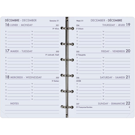 AGM Agenda Moderne Modulable Mini Organiseur Format 13 Pekari Cuir de Porc 124x80-Agenda-Agenda Moderne-Papeterie du Dôme