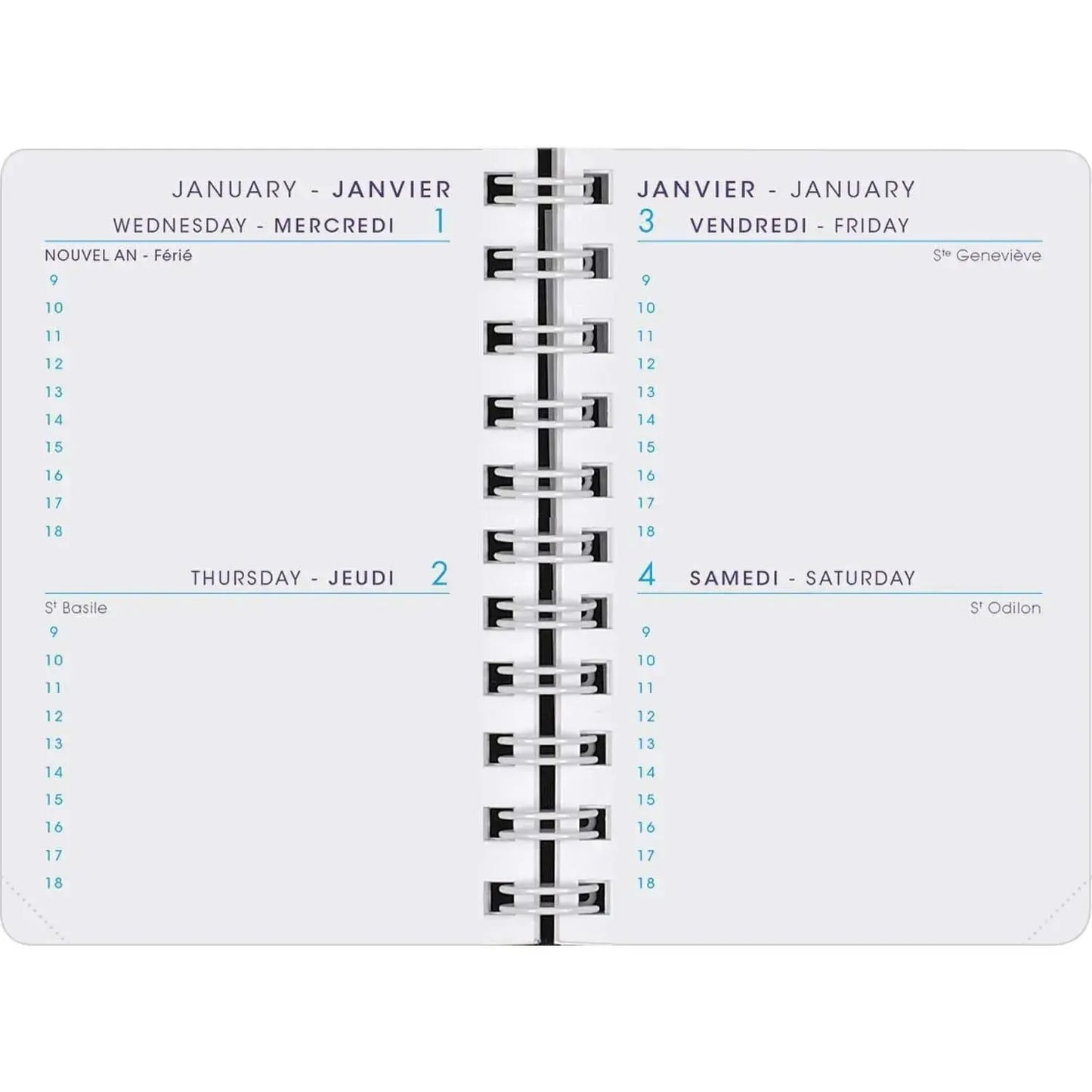 AGM Agenda Moderne Recharge 10cm 2 jours par page INT8310/2-Recharge Agenda-Agenda Moderne-Papeterie du Dôme