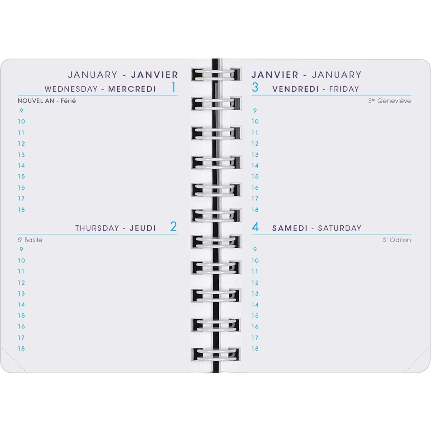 AGM Agenda Moderne Recharge 10cm 2 jours par page INT8310/2-Recharge Agenda-Agenda Moderne-Papeterie du Dôme