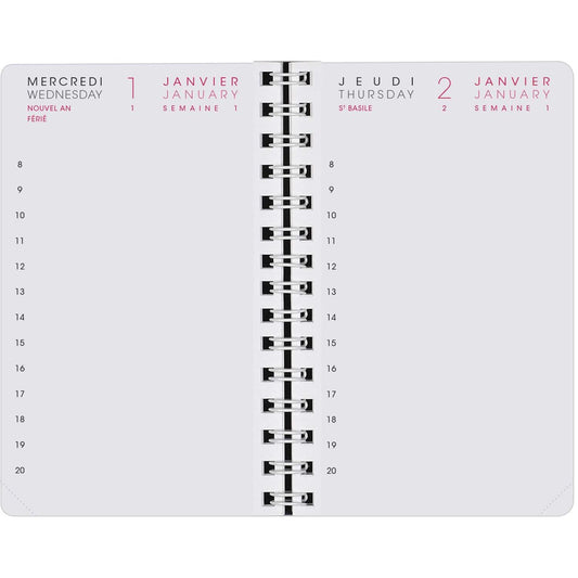 AGM Agenda Moderne Recharge 13 cm 1Jour/Page - 4 Trimestres-Recharge Agenda-Agenda Moderne-Papeterie du Dôme