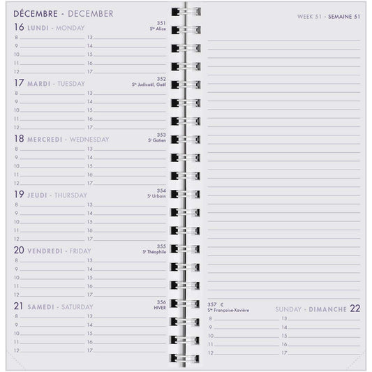 AGM Agenda Moderne Recharge 7+Notes Spirale - Semainier - Tranche Blanche-Recharge Agenda-Agenda Moderne-Papeterie du Dôme