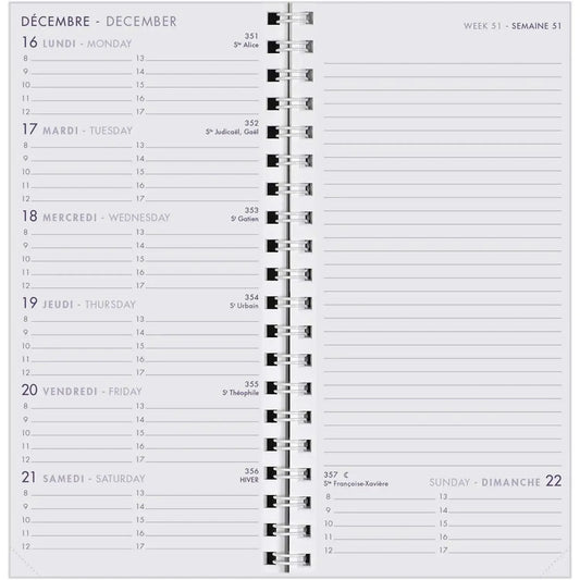 AGM Agenda Moderne Recharge 7+Notes Spirale - Semainier - Tranche Blanche-Recharge Agenda-Agenda Moderne-Papeterie du Dôme