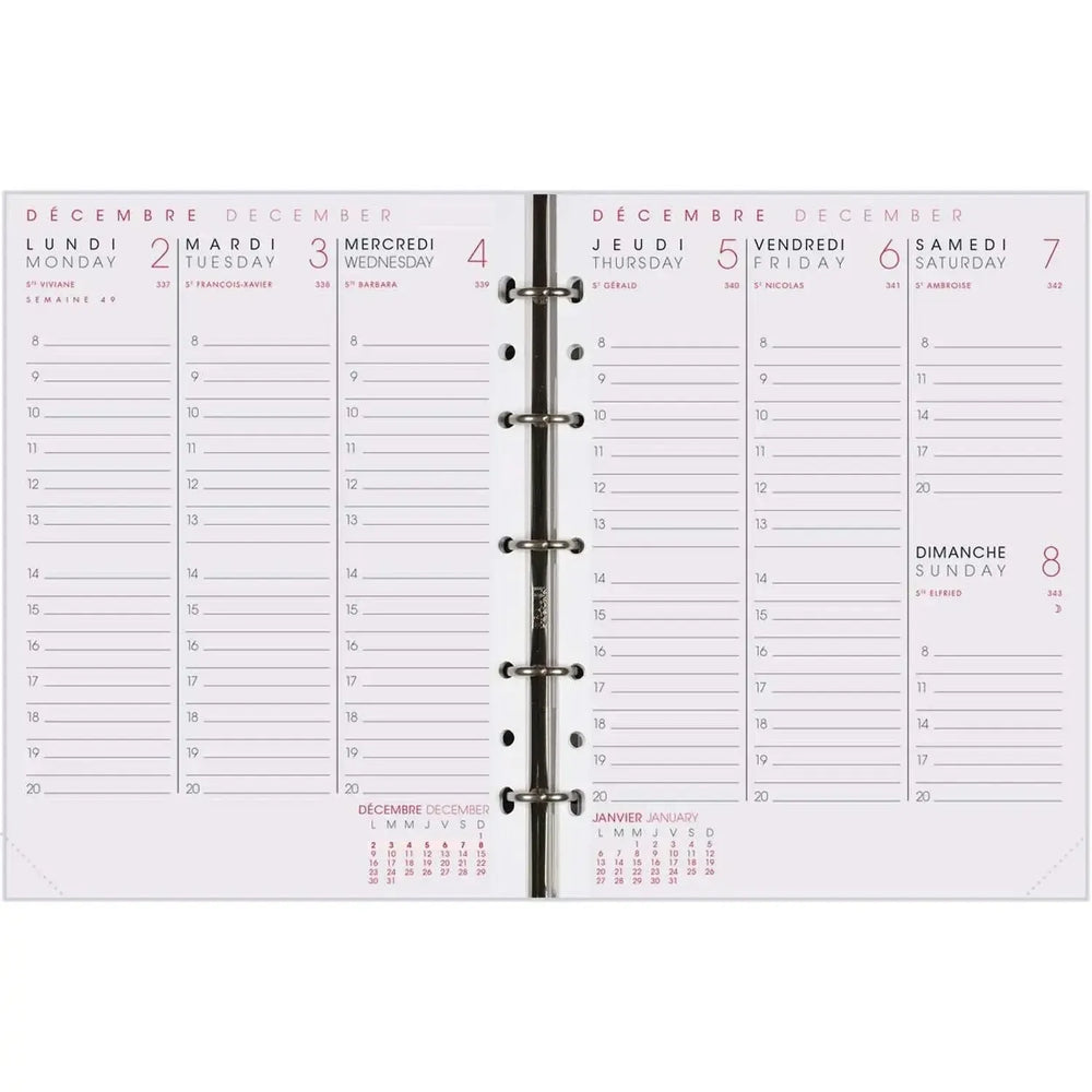 AGM Agenda Moderne Recharge ABA Semaine/2Pages - Semainier - Tranche Or-Recharge Agenda-Agenda Moderne-Papeterie du Dôme