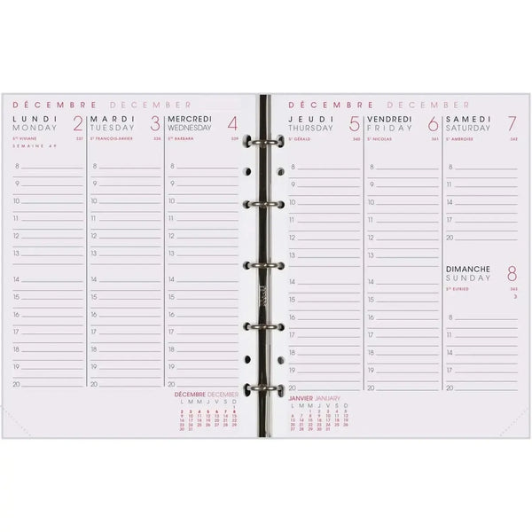 AGM Agenda Moderne Recharge ABA Semaine/2Pages - Semainier - Tranche Or-Recharge Agenda-Agenda Moderne-Papeterie du Dôme