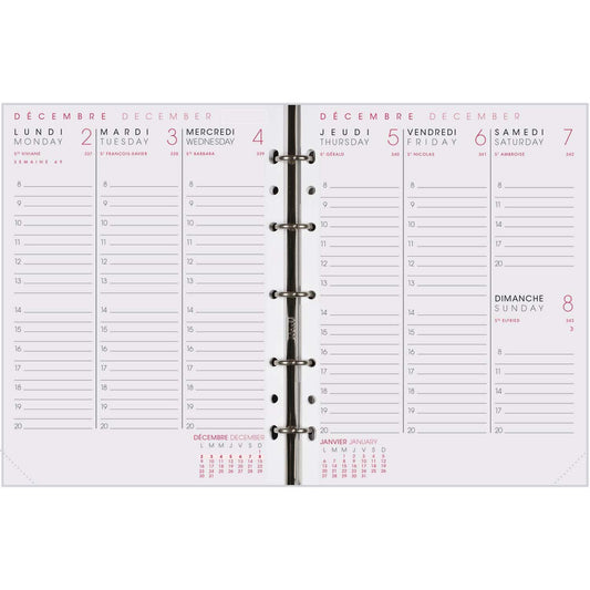 AGM Agenda Moderne Recharge ABA Semaine/2Pages - Semainier - Tranche Or-Recharge Agenda-Agenda Moderne-Papeterie du Dôme