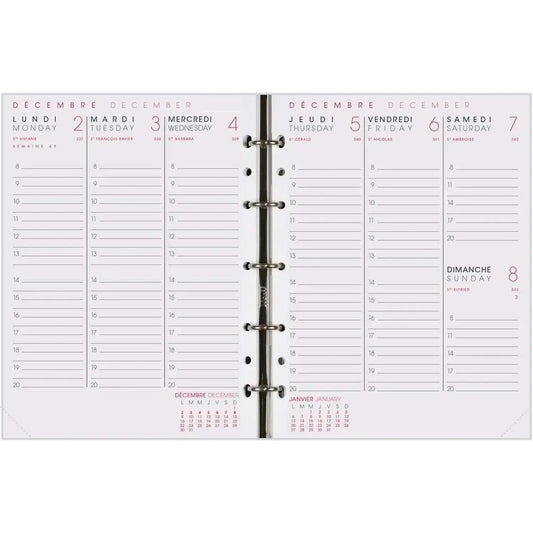 AGM Agenda Moderne Recharge ABA Semaine/2Pages - Semainier - Tranche Or-Recharge Agenda-Agenda Moderne-Papeterie du Dôme