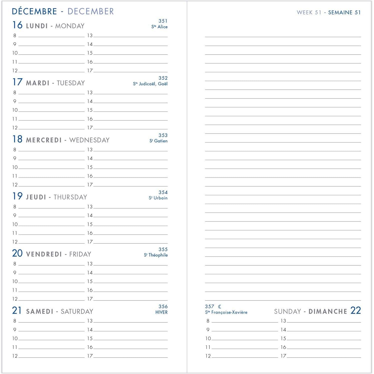 AGM Agenda Moderne Recharge Agenda 7+Notes Brochée INT3001-Recharge Agenda-Agenda Moderne-Papeterie du Dôme