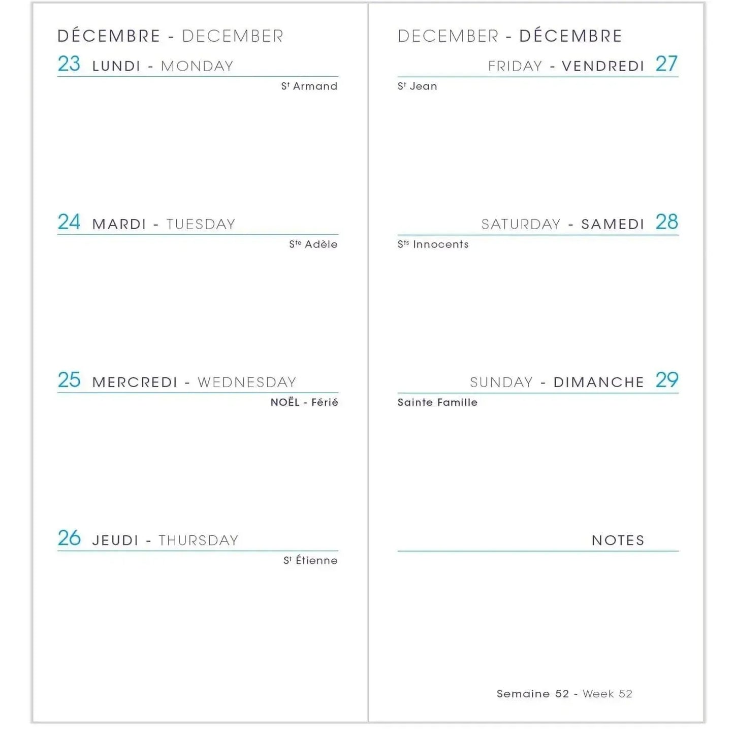 AGM Agenda Moderne Recharge Brochée Minisem - Annuelle - Tranche Or-Recharge Agenda-Agenda Moderne-Papeterie du Dôme