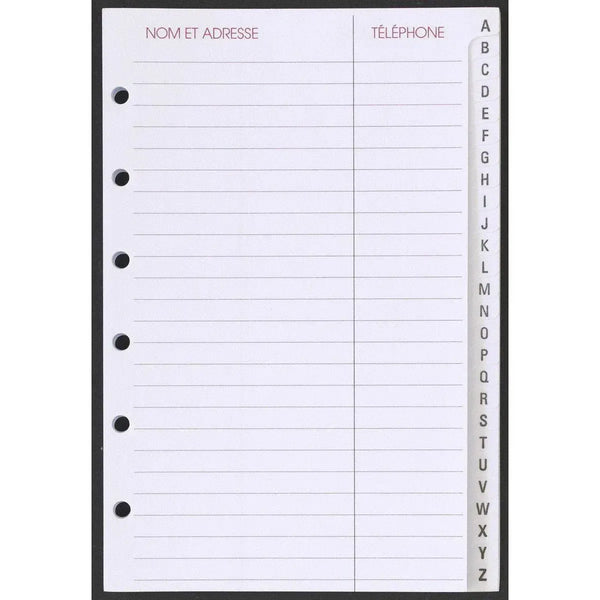 AGM Agenda Moderne Recharge Encoche A-Z Europe x26-Recharge-Agenda Moderne-Papeterie du Dôme