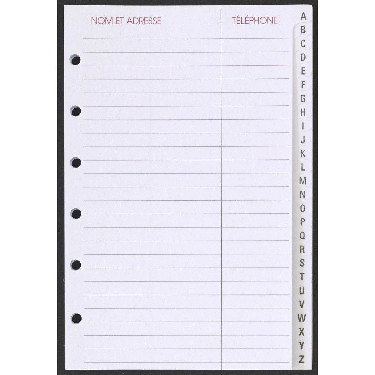 AGM Agenda Moderne Recharge Encoche A-Z Europe x26-Recharge-Agenda Moderne-Papeterie du Dôme