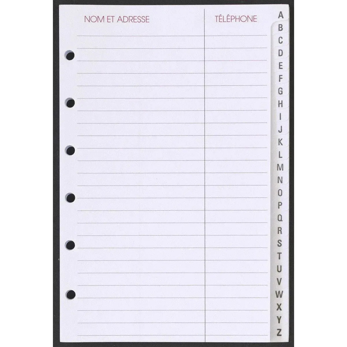 AGM Agenda Moderne Recharge Encoche A-Z Europe x26-Recharge-Agenda Moderne-Papeterie du Dôme