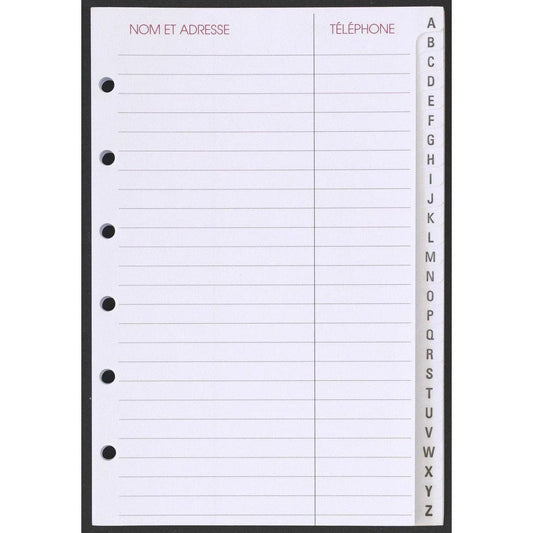 AGM Agenda Moderne Recharge Encoche A-Z Europe x26-Recharge-Agenda Moderne-Papeterie du Dôme