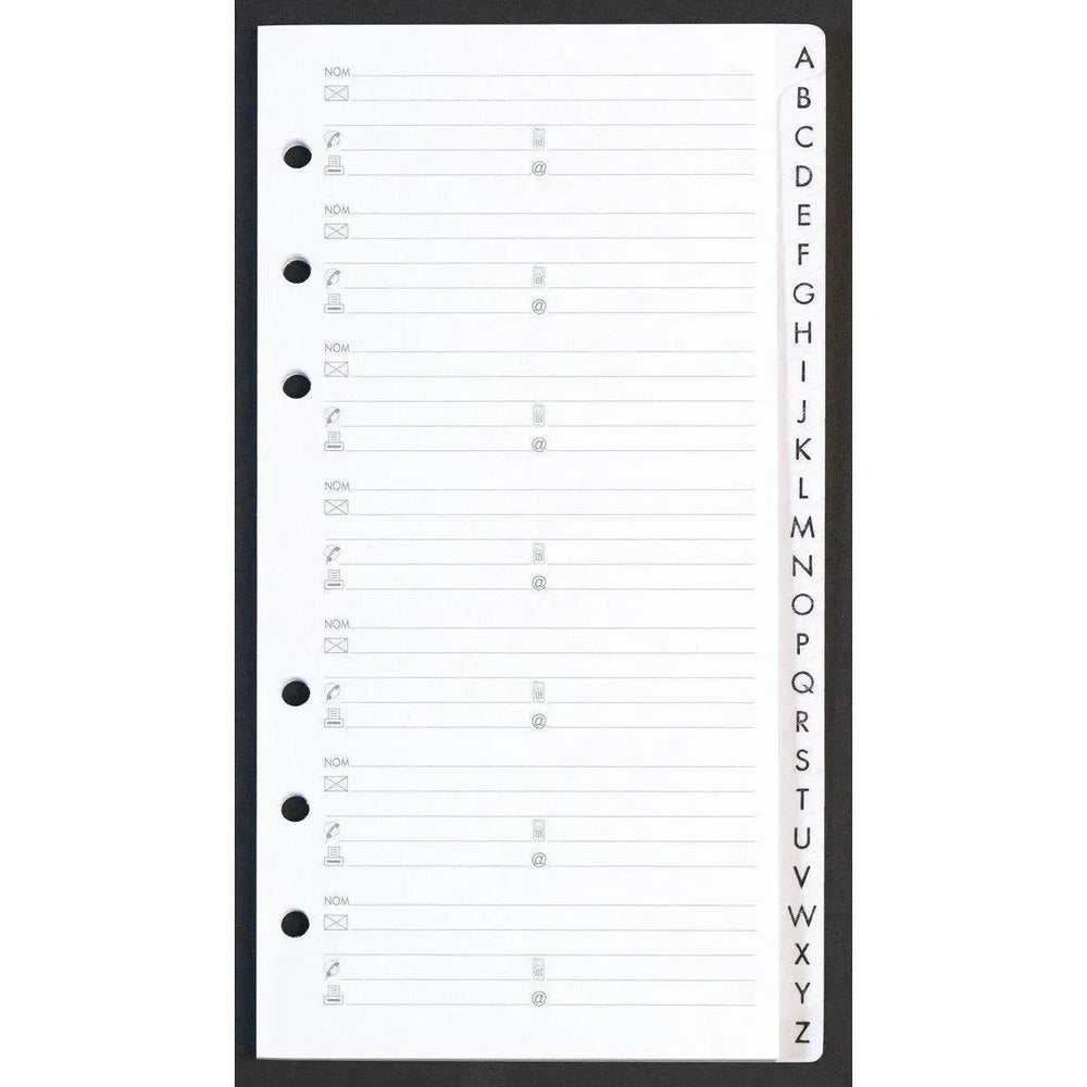 AGM Agenda Moderne Recharge Encoches A-Z International x26-Recharge-Agenda Moderne-Papeterie du Dôme