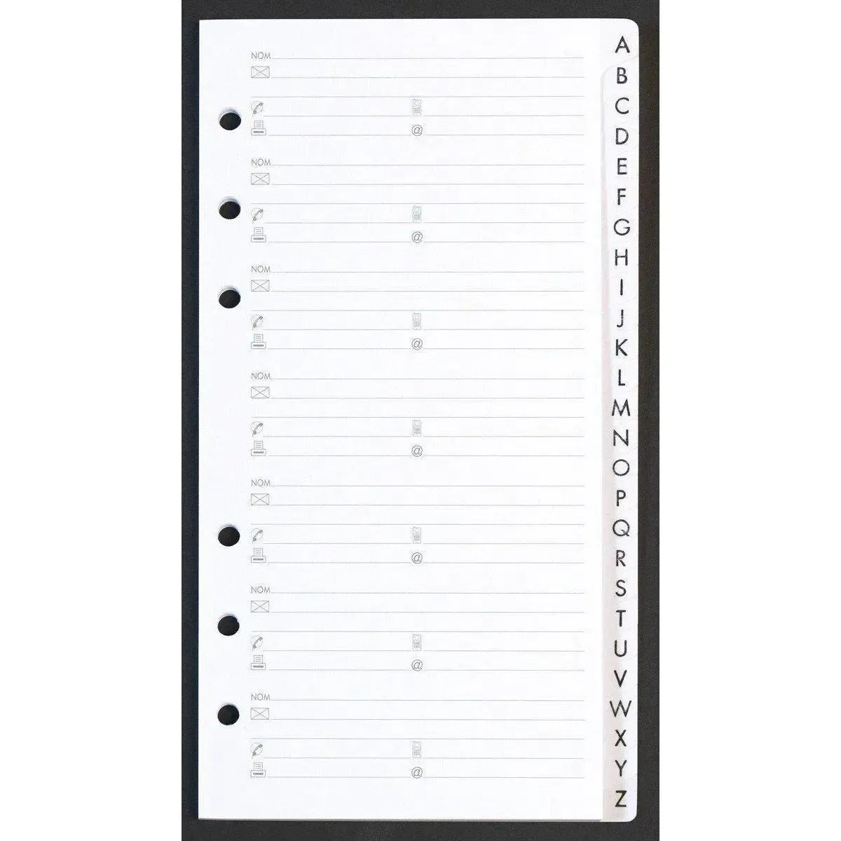 AGM Agenda Moderne Recharge Encoches A-Z International x26-Recharge-Agenda Moderne-Papeterie du Dôme