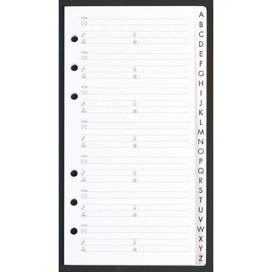 AGM Agenda Moderne Recharge Encoches A-Z International x26-Recharge-Agenda Moderne-Papeterie du Dôme