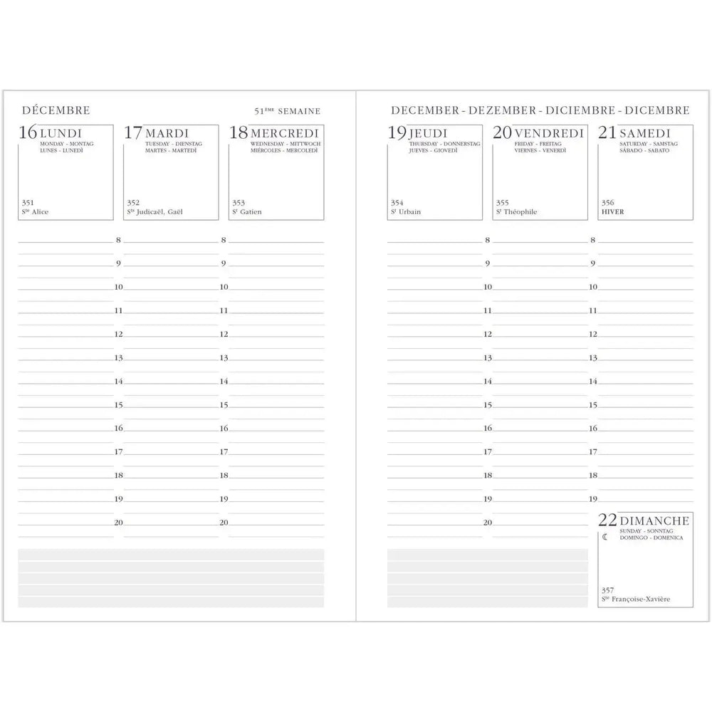 AGM Agenda Moderne Recharge Europe Brochée - Tranche Or INT351-Recharge Agenda-Agenda Moderne-Papeterie du Dôme