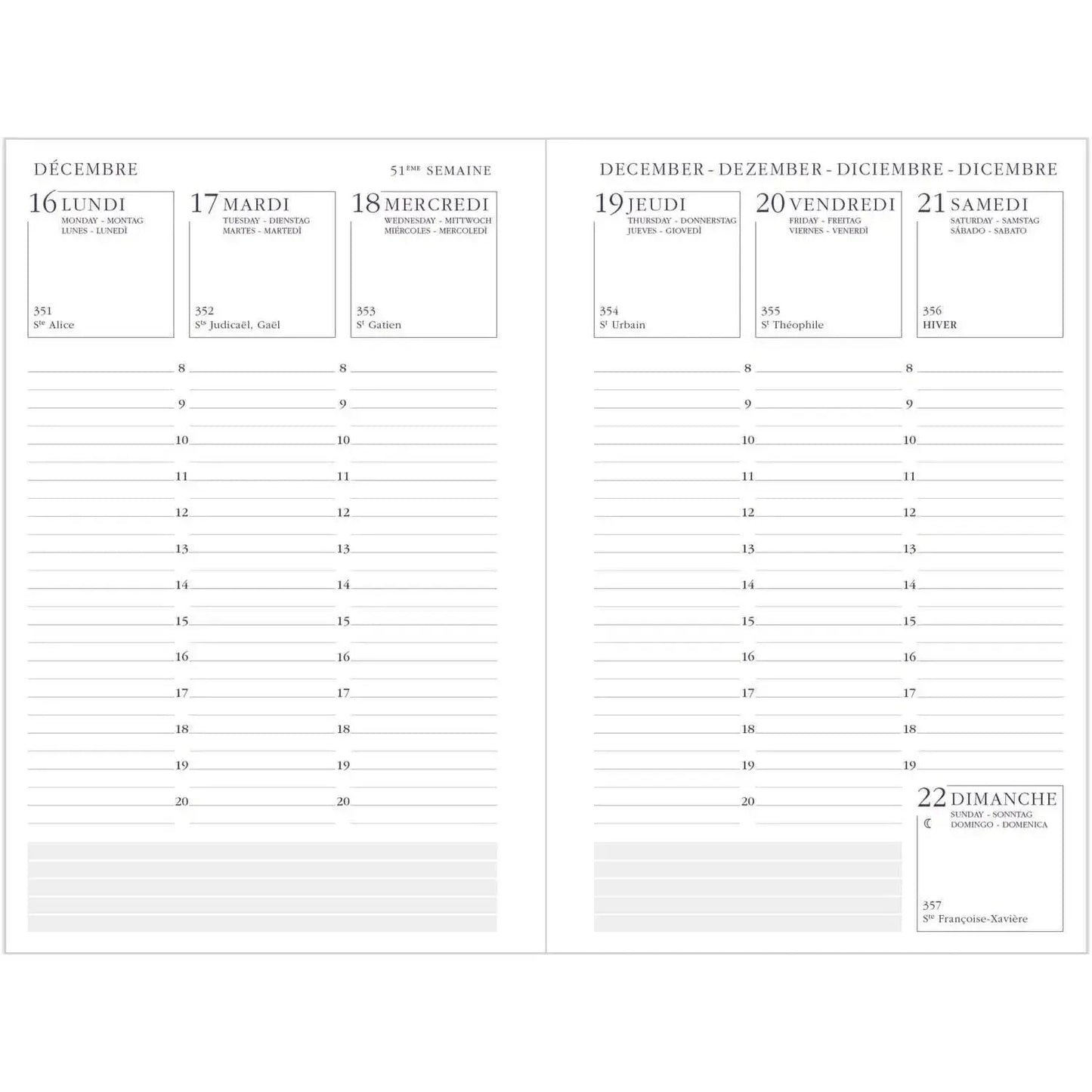 AGM Agenda Moderne Recharge Europe Brochée - Tranche Or INT351-Recharge Agenda-Agenda Moderne-Papeterie du Dôme