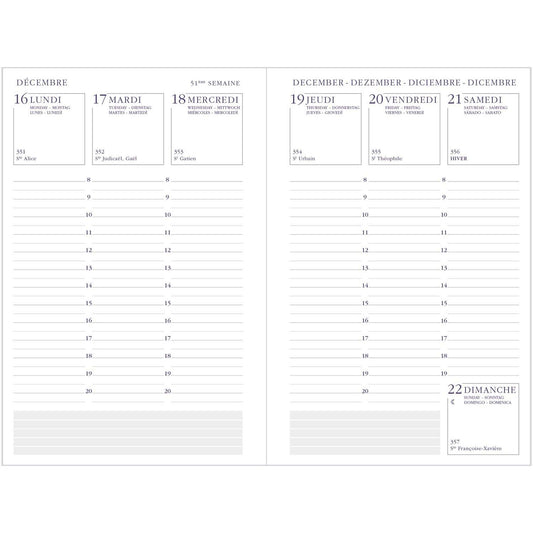 AGM Agenda Moderne Recharge Europe Brochée - Tranche Or INT351-Recharge Agenda-Agenda Moderne-Papeterie du Dôme