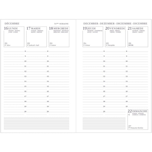 AGM Agenda Moderne Recharge Europe Brochée - Tranche Or INT351-Recharge Agenda-Agenda Moderne-Papeterie du Dôme