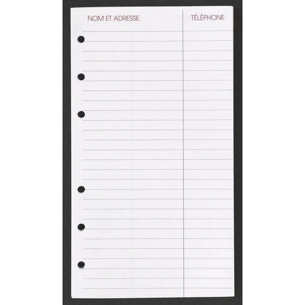 AGM Agenda Moderne Recharge Feuilles Adresses Hebdoplan x26-Recharges Autres-Agenda Moderne-Papeterie du Dôme