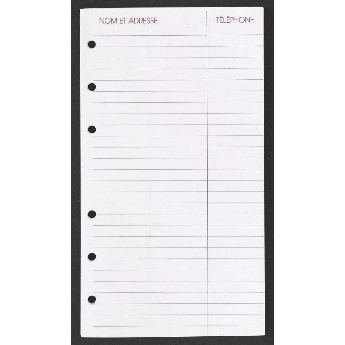 AGM Agenda Moderne Recharge Feuilles Adresses Hebdoplan x26-Recharges Autres-Agenda Moderne-Papeterie du Dôme