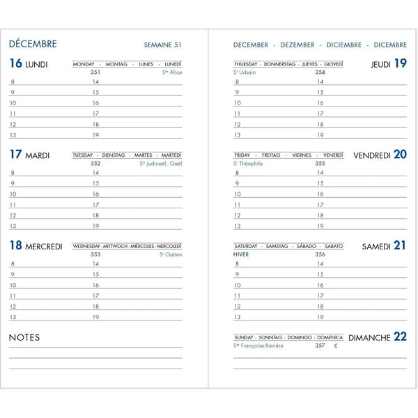 AGM Agenda Moderne Recharge Hebdoplan Brochée - Semainier - Planning+Répertoire INT2001-Recharge Agenda-Agenda Moderne-Papeterie du Dôme