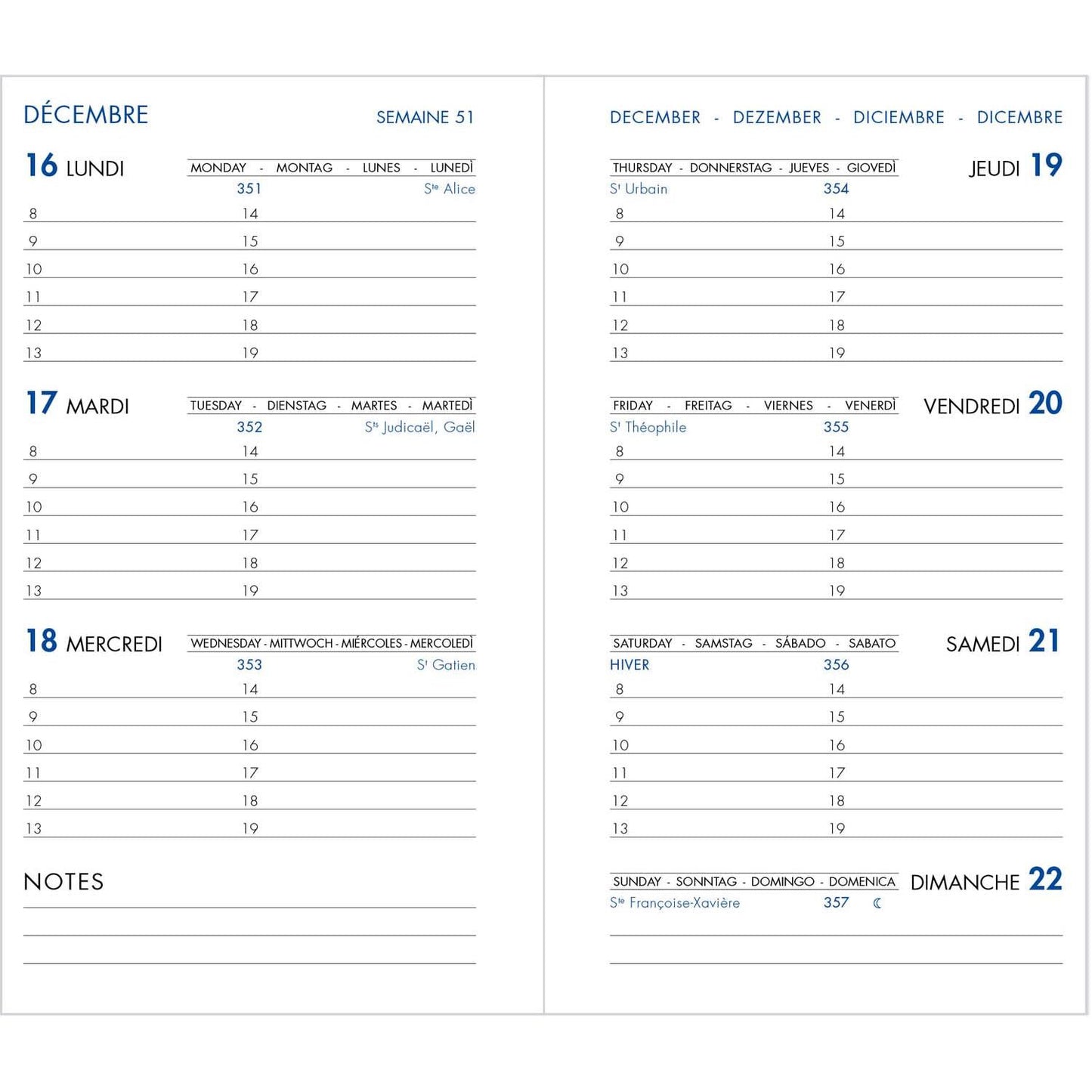 AGM Agenda Moderne Recharge Hebdoplan Brochée - Semainier - Planning+Répertoire INT2001-Recharge Agenda-Agenda Moderne-Papeterie du Dôme