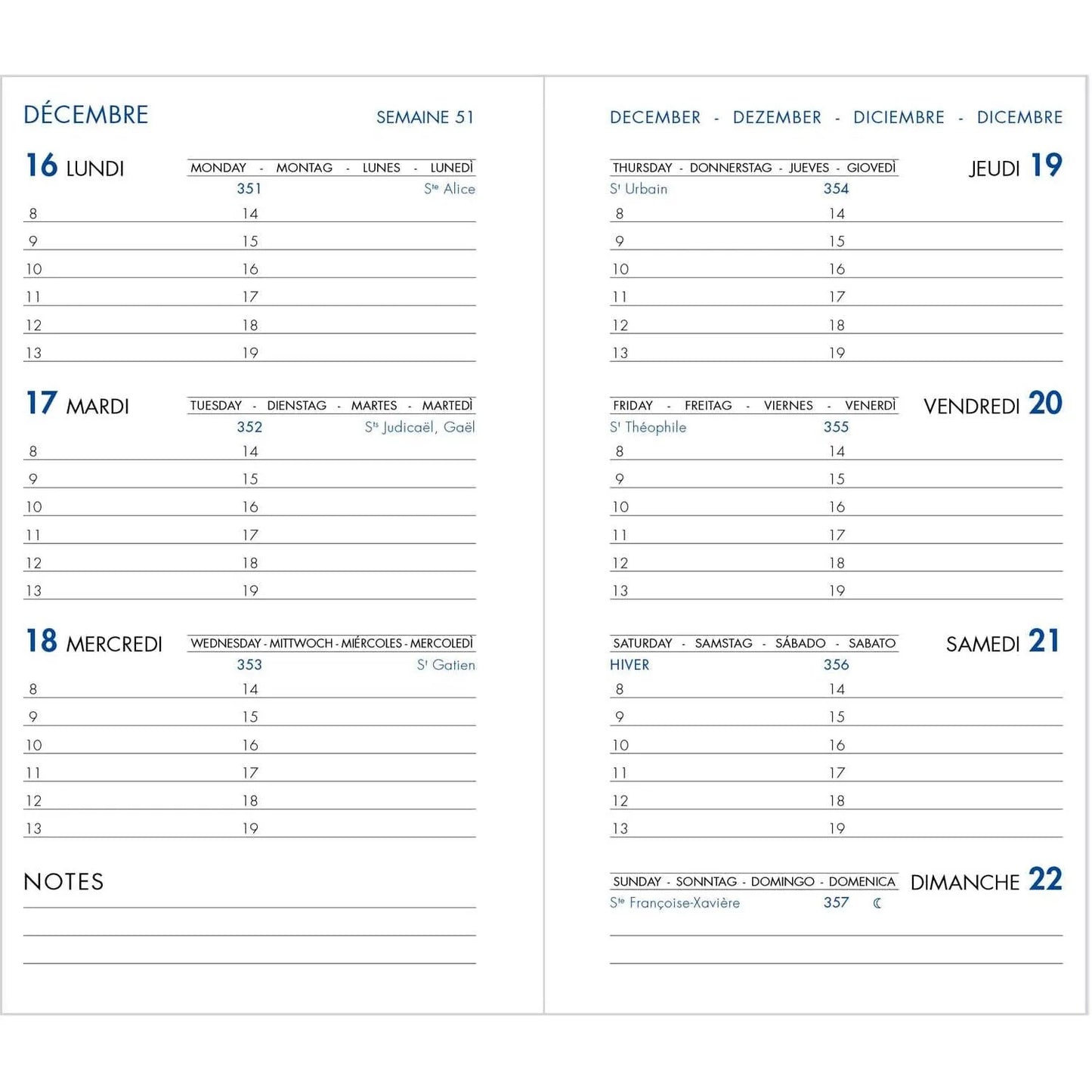AGM Agenda Moderne Recharge Hebdoplan Brochée - Semainier - Planning+Répertoire INT2001-Recharge Agenda-Agenda Moderne-Papeterie du Dôme