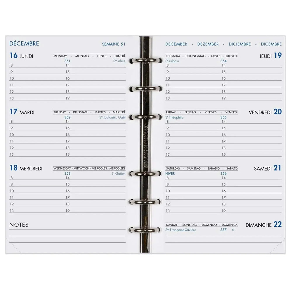 AGM Agenda Moderne Recharge Hebdoplan Perforée - Semainier - Tranche Or-Recharge Agenda-Agenda Moderne-Papeterie du Dôme