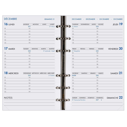 AGM Agenda Moderne Recharge Hebdoplan Perforée - Semainier - Tranche Or-Recharge Agenda-Agenda Moderne-Papeterie du Dôme