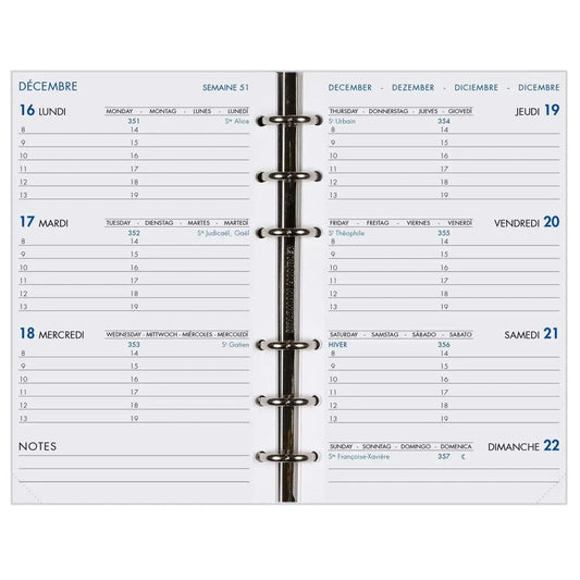AGM Agenda Moderne Recharge Hebdoplan Perforée - Semainier - Tranche Or-Recharge Agenda-Agenda Moderne-Papeterie du Dôme