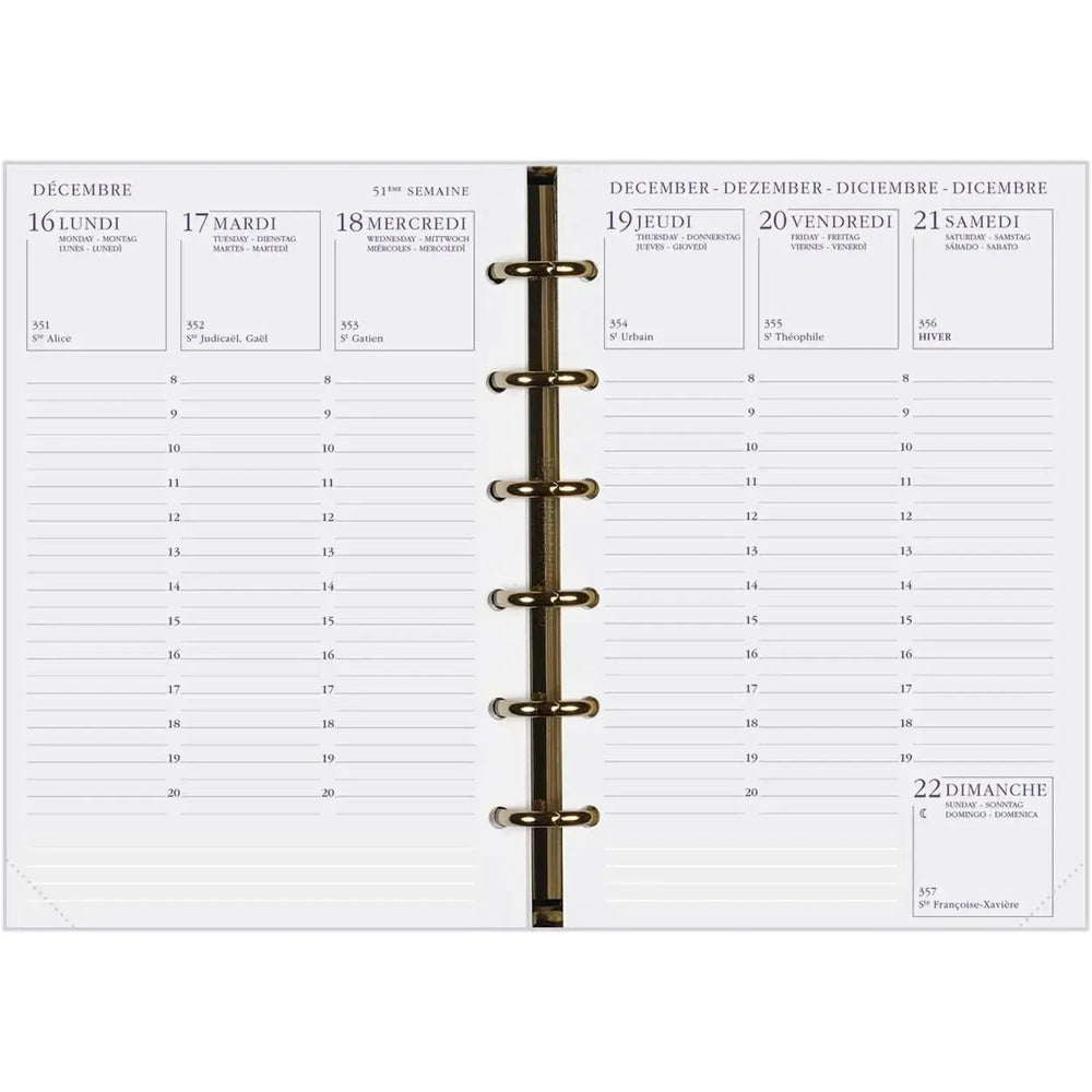AGM Agenda Moderne Recharge Perforée Europe - Semainier - Tranche Or-Recharge Agenda-Agenda Moderne-Papeterie du Dôme
