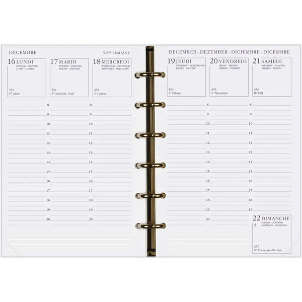 AGM Agenda Moderne Recharge Perforée Europe - Semainier - Tranche Or-Recharge Agenda-Agenda Moderne-Papeterie du Dôme