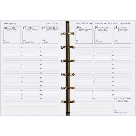 AGM Agenda Moderne Recharge Perforée Europe - Semainier - Tranche Or-Recharge Agenda-Agenda Moderne-Papeterie du Dôme