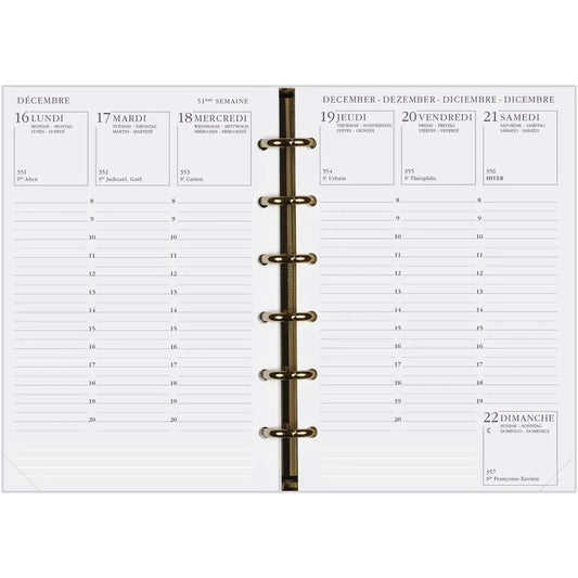 AGM Agenda Moderne Recharge Perforée Europe - Semainier - Tranche Or-Recharge Agenda-Agenda Moderne-Papeterie du Dôme