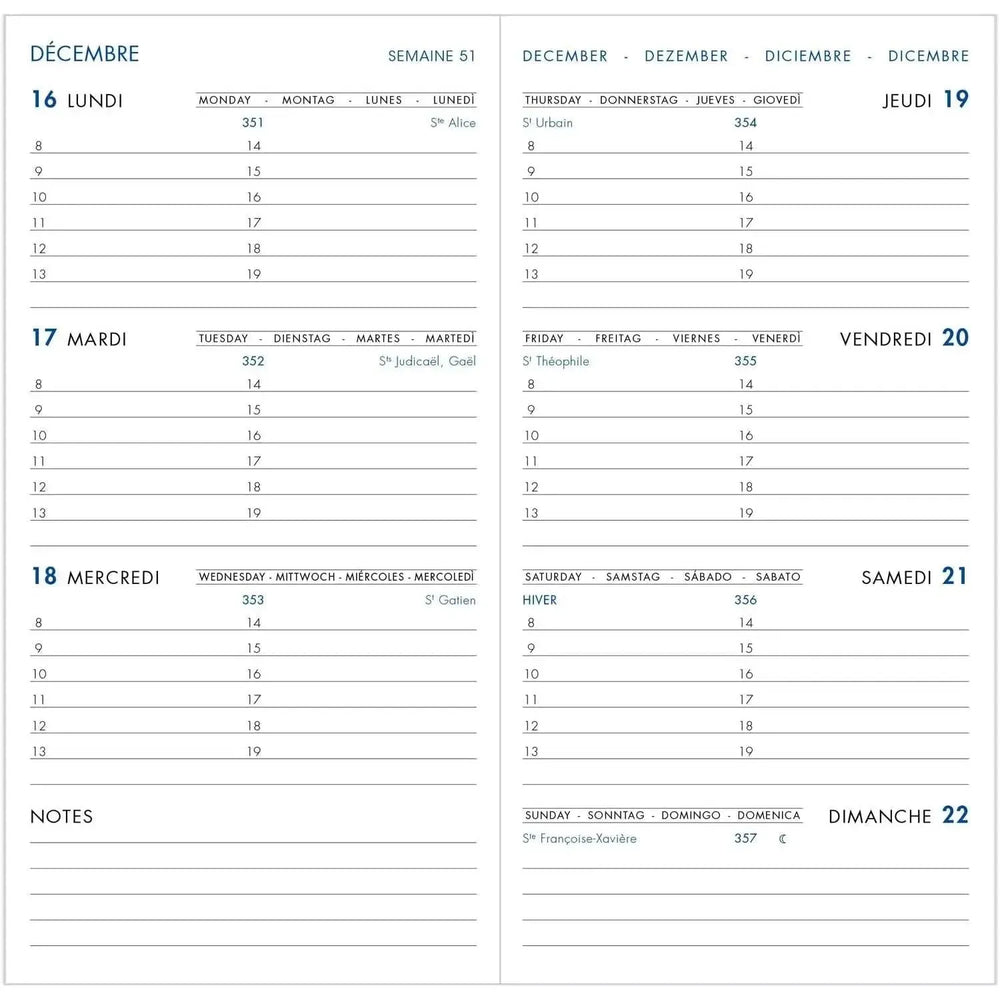 AGM Agenda Moderne Recharge Semainier Europlanning - Semestres - Tranche Or-Recharge Agenda-Agenda Moderne-Papeterie du Dôme