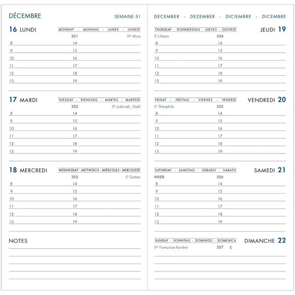 AGM Agenda Moderne Recharge Semainier Europlanning - Semestres - Tranche Or-Recharge Agenda-Agenda Moderne-Papeterie du Dôme