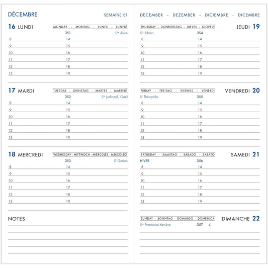 AGM Agenda Moderne Recharge Semainier Europlanning - Semestres - Tranche Or-Recharge Agenda-Agenda Moderne-Papeterie du Dôme